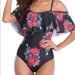 NWT Tempt Me Vintage Off Shoulder Ruffled Swimsuit